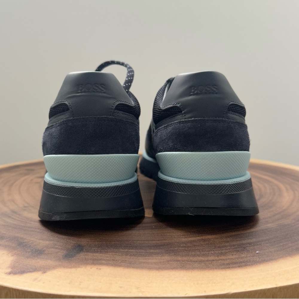 Hugo Boss Arigon Runn Navy/Blue Leather Sneakers Size 45 - Picture 4 of 6